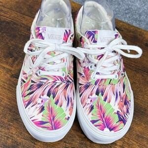 Vans Era Platform Sneakers Tropical Floral Palm Beach Boho Festival Womens 7
